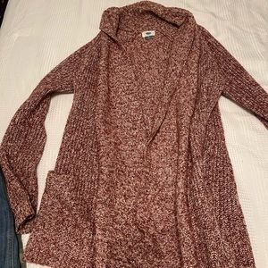 Old navy red and white cardigan
